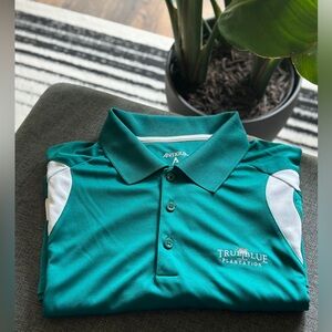 Antigua Teal and White Polo Shirt